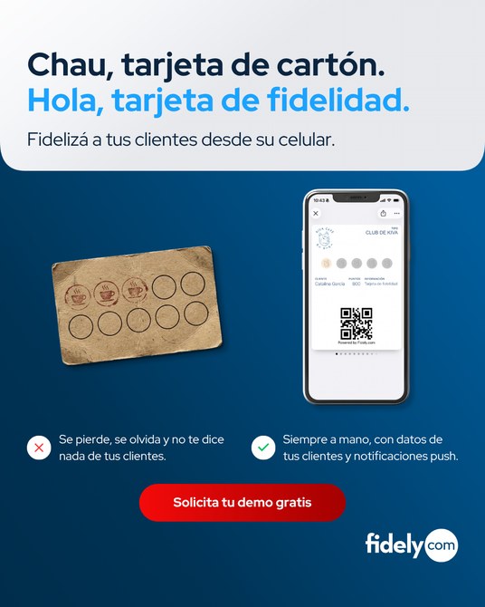 Publicación: Chau, tarjeta de cartón. Hola, tarjeta de fidelidad.
